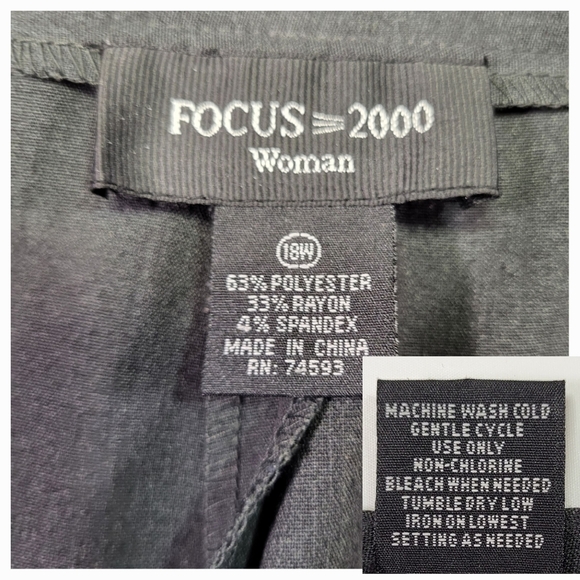FOCUS 2000 Dark Gray Straight Leg Stretch Slacks - Size 18W - Picture 4 of 5
